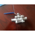 Sanitary Three Piece with Threaded Ball Valve