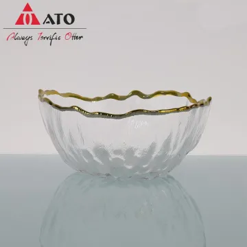 Home fruit bowl salad plate with golden rim