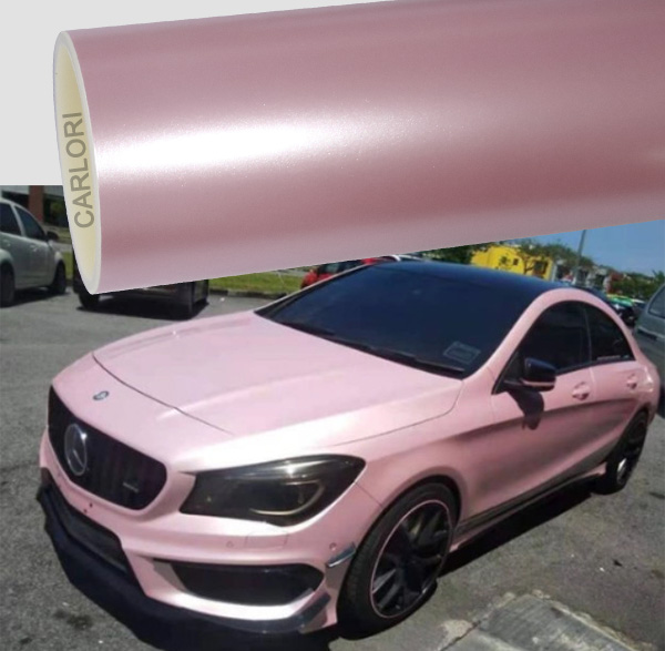 ساتان معدني ساكورا الوردي سيارة التفاف الفينيل