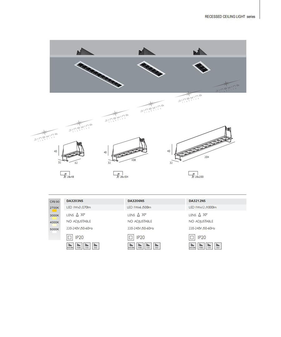 Embedded Grille Lamp Recessed Spotlight 32 2