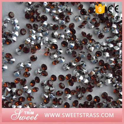 smoked topaz resin stone chaton for shoe decoration