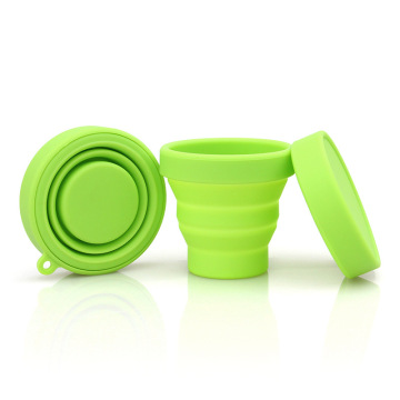 Wholesale Silicone Plastic Collapsible Reusable Leak-Proof Printed Coffee Cups with Lid