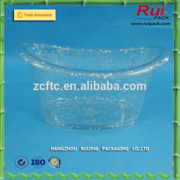 clear palstic mini bathtub, plastic tub shape container