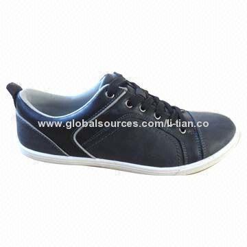 Men's Casual Shoe, European Style with Imitation Leather, OEM/ODM Orders Available