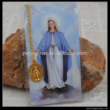 Miraculous Medal Necklace with Prayer card