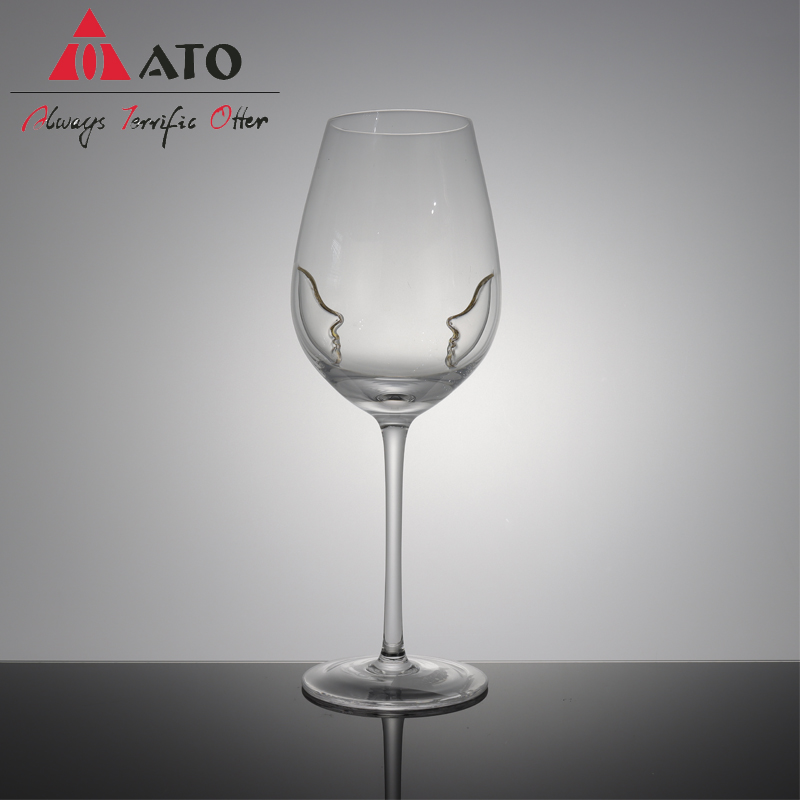 Champagne de vin rouge en cristal haut de gamme en forme de face ato