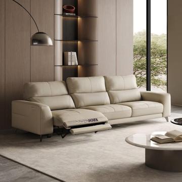 3-Seat Leather Reclining Sectional Sofa