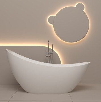 Hot Sale Matt White Solid Surface Stone Bathtub