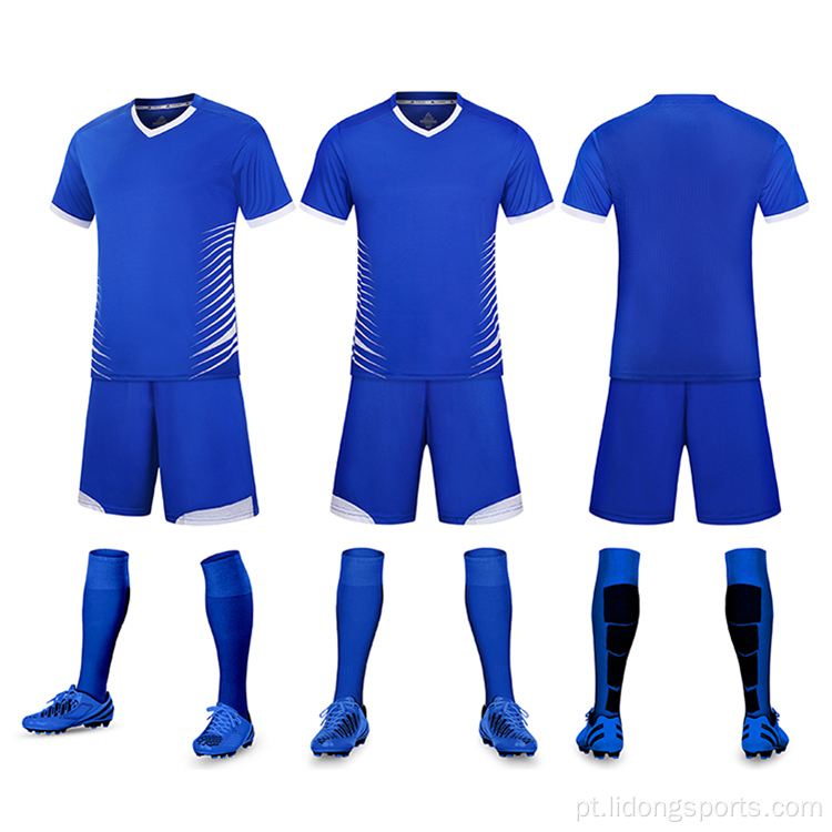 Jersey de uniformes de futebol negro de kit de design personalizado