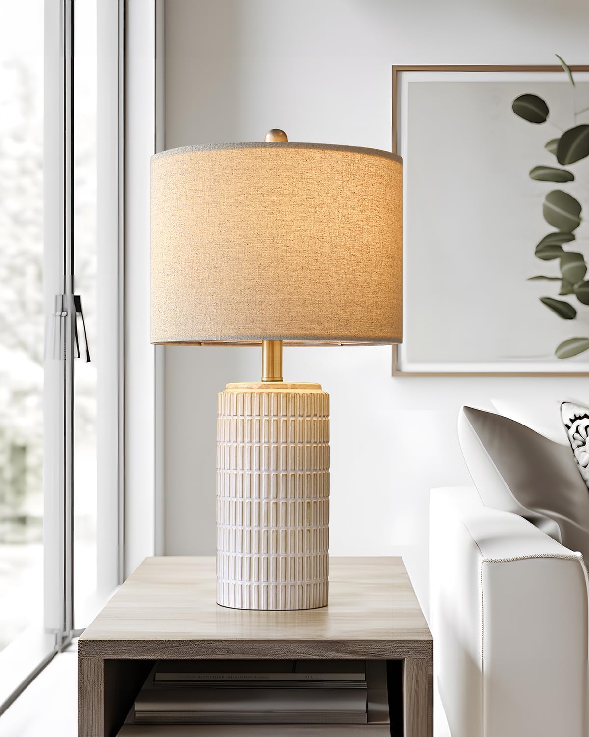 Ceramic Table Lamp with Linen Shade (6)