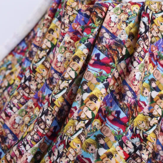 Wholesale Anime Characters Printed Spandex Bamboo Terry Fabric for Clothing