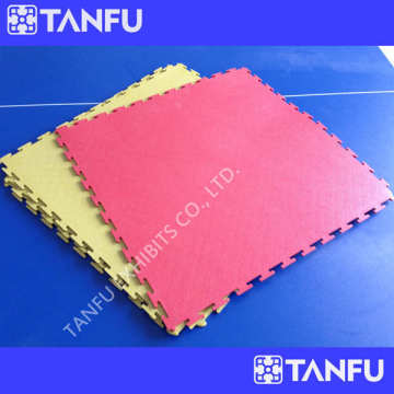 Tanfu 7mm thickness Exhibition White Color Interlocking PVC Floor Tiles for trade show