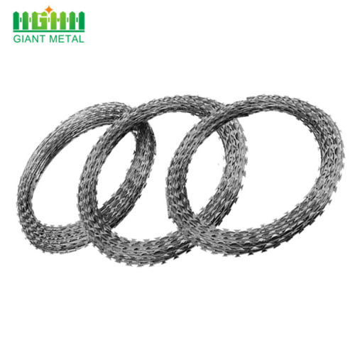 Galvanized Stainless Steel Concertina Coil Razor Barbed Wire