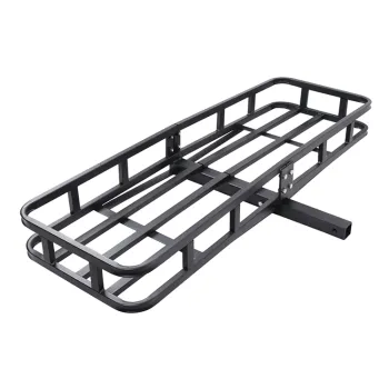 4x4 Universal Roof Basket with Folding Cross Bars - Car Roof Racks & Hitch Mount Cargo Carrier