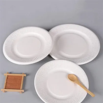 Disposable Rippled Edge Plate Sugarcane Bagasse Plates