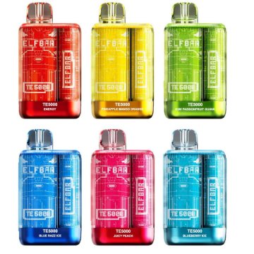 Elf Bar TE5000Puff Disposable Vape RECHARGEABLE Mesh Coil