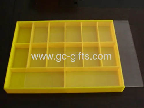 14 Compartments Acrylic Boxes With Clear Lid 