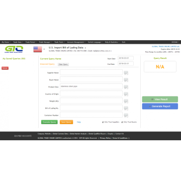 Informações de comércio online dos EUA pesquisando página inicial de tubos de aço
