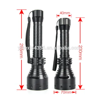 Black Infrared Rechargeable Led Flashlight