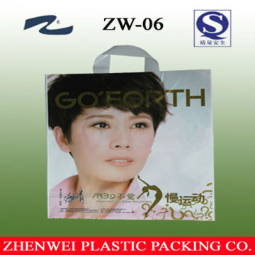 Carry ring plastic bag for clothes shopping