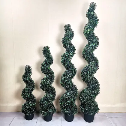 High Quality Custom Faux Three Boxwood Topiary Indoor Trees
