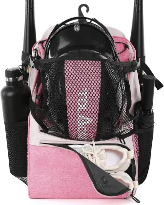 Sports Backpack for Girls and Women: Youth Baseball, T-Ball, and Softball Equipment Bag