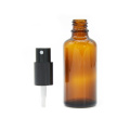 30ml 50ml 100ml empty amber glass lotion black aluminum treatment cream bottle pump cosmetic