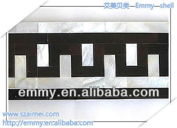 Natural shell mosaic interior & exterior wall waist line