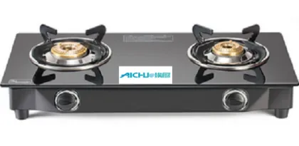 Eveready 2 Brass Burners Glass Gas Stove