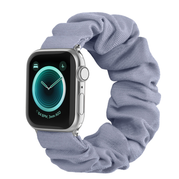Custom Nylon Polyester Scrunchie Elastic Band for Apple Watch Series 6/7