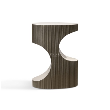 Modern Jazz White Slate Top Luxury Corner Coffee Tea Side Table