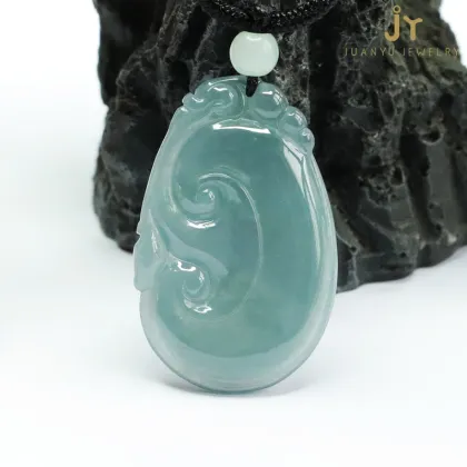 Wholesale Natural Burma Jade Ruyi Pendant Necklace - Handcarved Fashion Jewelry from Myanmar