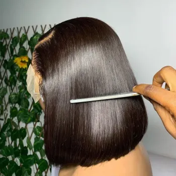 Wholesale Raw Virgin Cuticle Aligned 13x4 HD Full Lace Front Double Drawn Straight Bob Wig for Black Women