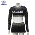 Custom all star sexy crop top cheerleader uniforms