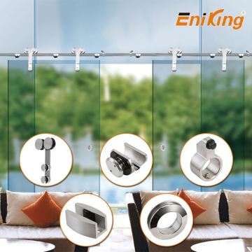 Frameless 10mm tempered glass sliding shower door hardware EK-2217