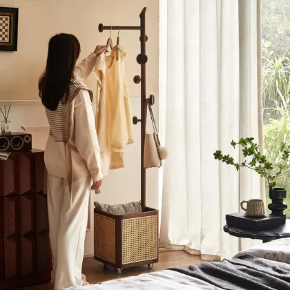 Dreamhause Solid Wood Bedroom Clothes Hat Rack