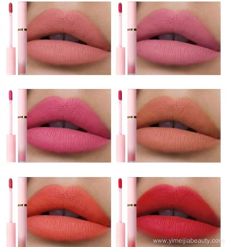 6 Colors Pink Lipstick Gold Liquid Lipstick set