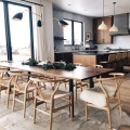 Muebles para el hogar diseño moderno de lujo de lujo tapizado sillas de comedor de restaurantes de terciopelo de tela suave para restaurante para restaurante