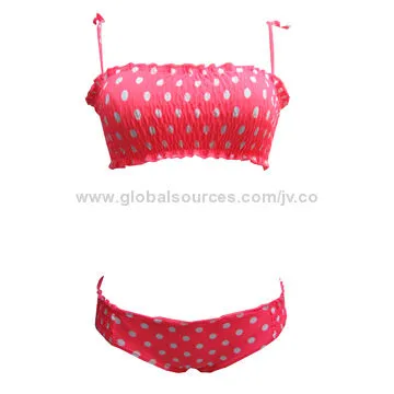 Girl's Bandeau, Shirring Band Top, Merrow Stitching on Top Edge and Bottom Edge