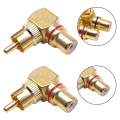 RCA Right Angle Adapter Gold-Plated Male Female Connector