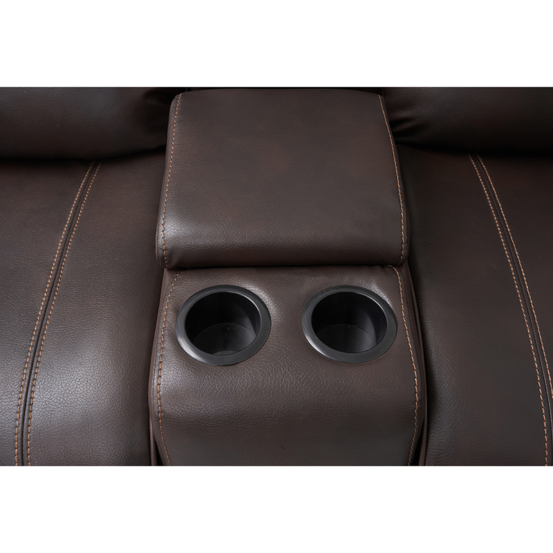 Brown Air Leather Electric Corner Recliner Sofa