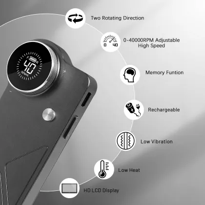 Prompt Sound Portable Nail Master: YOKEFELLOW Brushless Nail Drill 40000rpm Efile Nail Drill