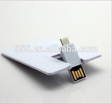 Wholesale Plastic OTG credit card USB flash drive, USB pendrive for Phone and computer 8GB 16GB 32GB