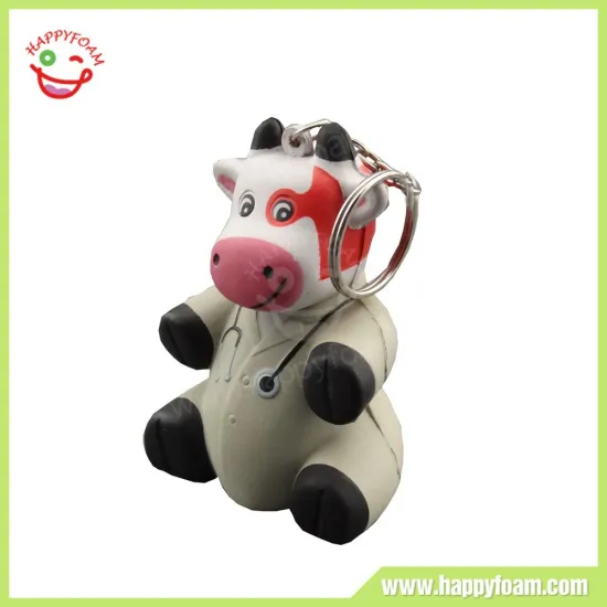 PU toy keychain in cow shape