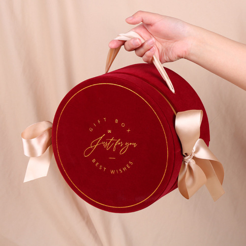 Round Paper Gift Boxes Luxury Package Velvet Box