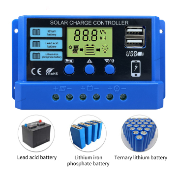 High-Power PWM Solar Charge Controller for Lifepo4, Lithium, and Lead Acid Batteries: 10A, 20A, 30A for 12V and 24V Solar Panels