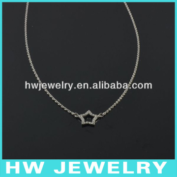 90186 silver 925 cz star necklace