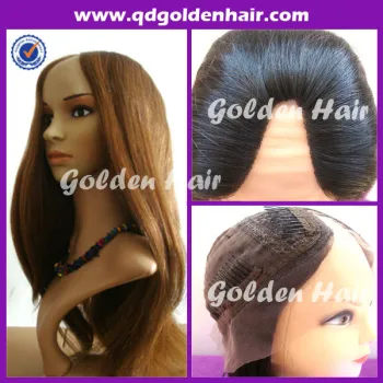 Golden Hair High Quality Virgin Remy Brazilian Human Hair U part wig Lace Front Wig