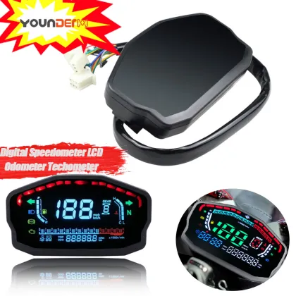YD-MO03 Motorcycle LCD Digital Speed Meter Odometer for BMW HONDA DUCATI
