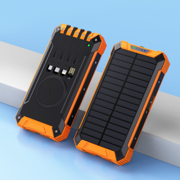 Mini Solar Power Bank 20000mAh พร้อมไฟฉายคู่และเข็มทิศ